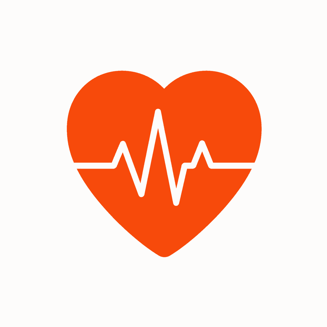 Heart with a pulse signal illustration