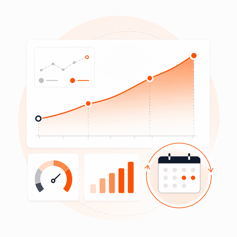 Progress tracking dashboard with improvement trend